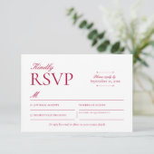 Carte de réponse RSVP Bourgogne Classique (Debout devant)