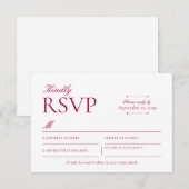 Carte de réponse RSVP Bourgogne Classique (Devant / Derrière)