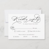 Carte de réponse RSVP budget de typographie luxueu (Devant)