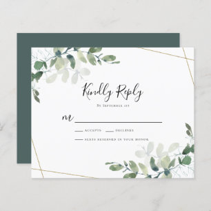 Carte de réponse RSVP Budget Eucalyptus Wedding Bu