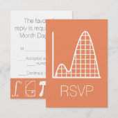 Carte de réponse RSVP « Ça s'additionne en corail  (Devant / Derrière)