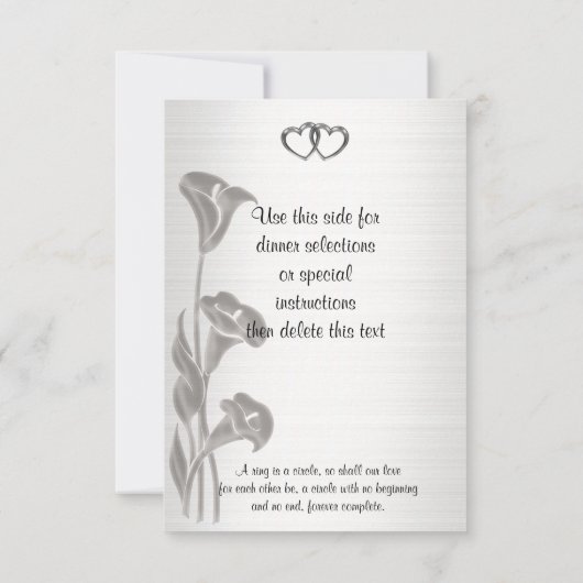 Carte de réponse RSVP calla lilies (Dos)