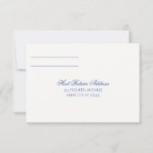 Carte de réponse RSVP | Calligraphie Luxe (Bleu Ro (Dos)