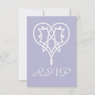 Carte de réponse RSVP Celtic Weave Hearts in Laven