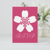 Carte de réponse RSVP Charming Sakura in Raspberry (Debout devant)