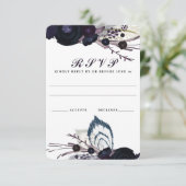 Carte de réponse RSVP Chic Purple Floral Winter We (Debout devant)
