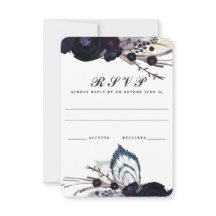 Carte de réponse RSVP Chic Purple Floral Winter We