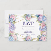 Carte de réponse RSVP Choix de menu Hydrangea (Devant)