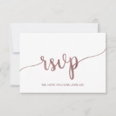 Carte de réponse RSVP Choix de Menu Rose Gold (Devant)