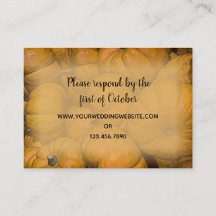Carte de réponse RSVP Citrouille de mariage Orange