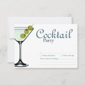 Carte de réponse RSVP Cocktail Martini (Devant)