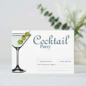 Carte de réponse RSVP Cocktail Martini (Debout devant)