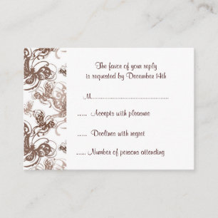 Carte de réponse RSVP Cocoa et Taupe Deco