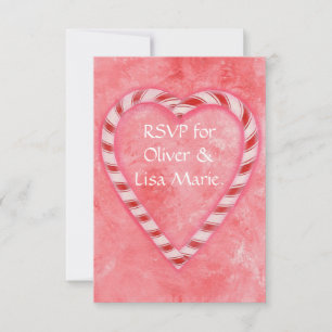 Carte de réponse RSVP Coeur sucre de canne Mariage
