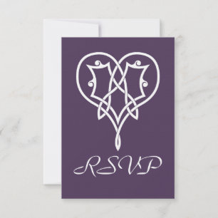 Carte de réponse RSVP Cœurs Tissage Celtique en Vi