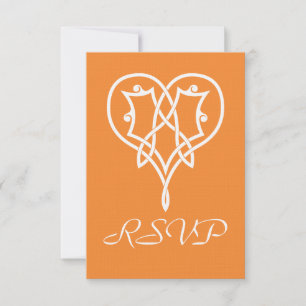 Carte de réponse RSVP Cœurs Tissés Celtiques en Or
