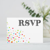 Carte de réponse RSVP Confetti Celebration (Debout devant)
