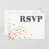 Carte de réponse RSVP Confetti Celebration (Devant / Derrière)