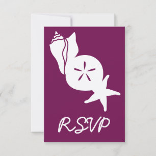 Carte de réponse RSVP Coquillages d'été dans le vi