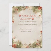 Carte de réponse RSVP Cottage Noël Cosy – Aquarell