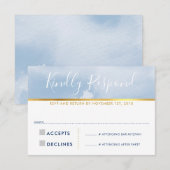 CARTE DE RÉPONSE RSVP couleur bleu clair (Devant / Derrière)