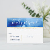CARTE DE RÉPONSE RSVP couleur bleu clair (Debout devant)
