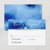CARTE DE RÉPONSE RSVP couleur bleu clair (Devant / Derrière)