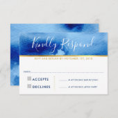 CARTE DE RÉPONSE RSVP couleur bleu clair (Devant / Derrière)