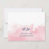 CARTE DE RÉPONSE RSVP couleur marine rose (Dos)