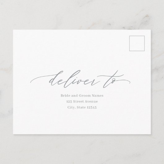 Carte de réponse RSVP couleur modifiable de script (Dos)