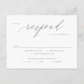 Carte de réponse RSVP couleur modifiable de script (Devant)