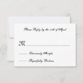 Carte de réponse RSVP Damask and Lace V054 (Dos)