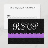 Carte de réponse RSVP Damask and Lace V054 (Devant / Derrière)