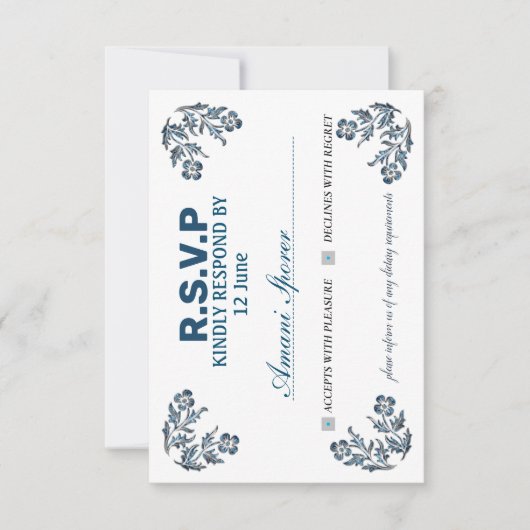 carte de réponse RSVP dans les couleurs les plus b (Devant)