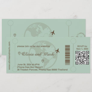 Carte de réponse RSVP de carte d'embarquement – Sa