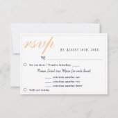 Carte de réponse RSVP de choix de menu de mariage (Devant)