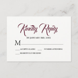 Carte de réponse RSVP de couleur d'eau rouge borde