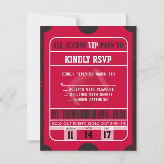Carte de réponse RSVP de Football Splatter Bar Mit (Devant)