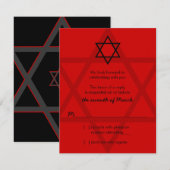 Carte de réponse RSVP de la barre noire et rouge M (Devant / Derrière)