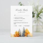 Carte de réponse RSVP de la forêt automnale, forêt (Debout devant)