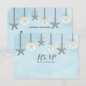 Carte de réponse RSVP de la plage d'étoiles de mer (Devant / Derrière)
