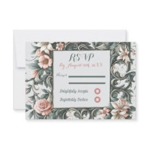 Carte de réponse RSVP de la vigne florale terrestr