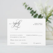 Carte de réponse RSVP de luxe calligraphiée pour m (Debout devant)