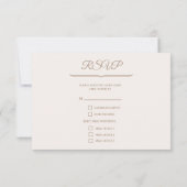 Carte de réponse RSVP de mariage (Dos)