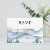 Carte de réponse RSVP de mariage à la forêt aquare (Debout devant)
