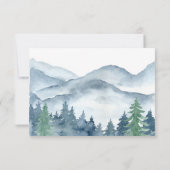 Carte de réponse RSVP de mariage à la forêt aquare (Dos)