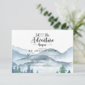 Carte de réponse RSVP de mariage à la forêt aquare (Debout devant)