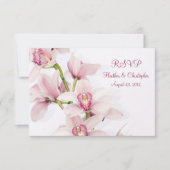 Carte de réponse RSVP de mariage à l'orchidée Cymb (Devant)
