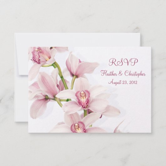 Carte de réponse RSVP de mariage à l'orchidée Cymb (Devant)