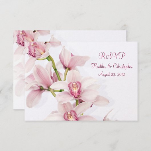 Carte de réponse RSVP de mariage à l'orchidée Cymb (Devant / Derrière)